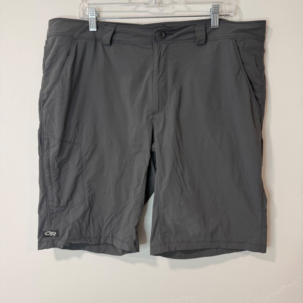 Outdoor Research Mens Equinox Metro Shorts 38 Gray Hiking Stretch Hybrid Chino
